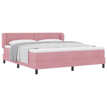 Boxspringbett mit Matratze Rosa 180x200 cm Samt