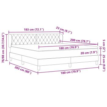 Boxspringbett mit Matratze Rosa 180x200 cm Samt