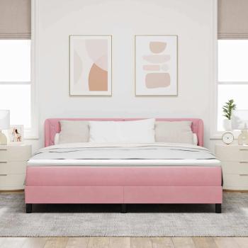 Boxspringbett mit Matratze Rosa 180x200 cm Samt