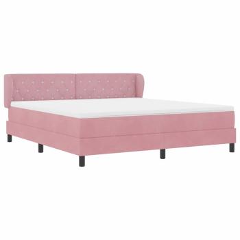 Boxspringbett mit Matratze Rosa 180x200 cm Samt