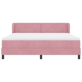 Boxspringbett mit Matratze Rosa 180x200 cm Samt