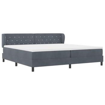 Boxspringbett mit Matratze Dunkelgrau 200x200 cm Samt