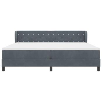 Boxspringbett mit Matratze Dunkelgrau 200x200 cm Samt
