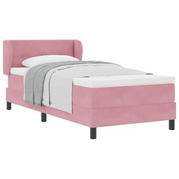 Boxspringbett mit Matratze Rosa 80x200 cm Samt