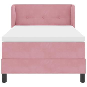 Boxspringbett mit Matratze Rosa 80x200 cm Samt