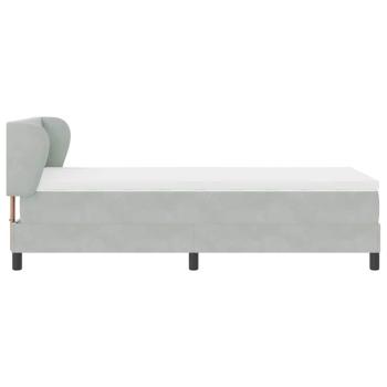 Boxspringbett mit Kopfteil Hellgrau 90 x 190 cm Samt