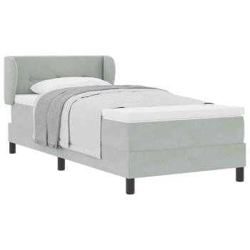 Boxspringbett mit Matratze Hellgrau 90x200 cm Samt