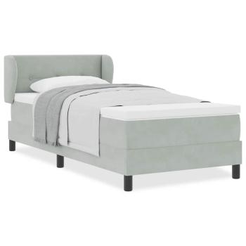 Boxspringbett mit Matratze Hellgrau 90x200 cm Samt