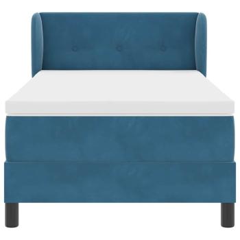 Boxspringbett mit Matratze Dunkelblau 90x200 cm Samt