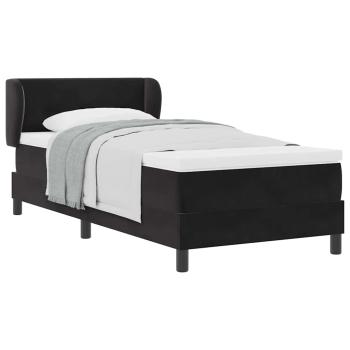 Boxspringbett mit Matratze Schwarz 100x200 cm Samt