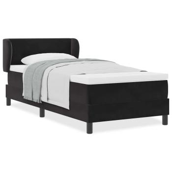 Boxspringbett mit Matratze Schwarz 100x200 cm Samt