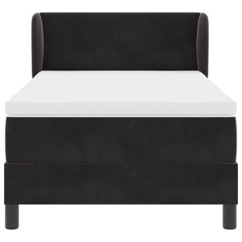 Boxspringbett mit Matratze Schwarz 100x200 cm Samt