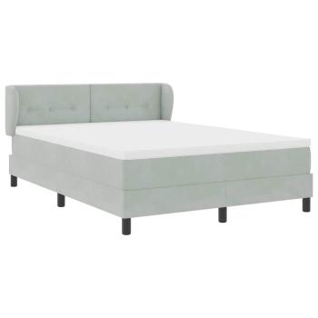Boxspringbett mit Matratze Hellgrau 140x190 cm Samt