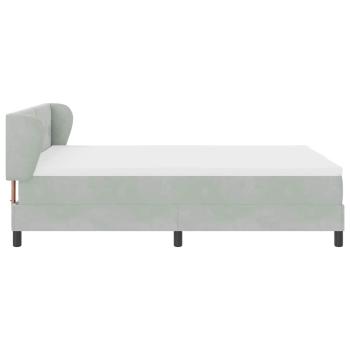 Boxspringbett mit Matratze Hellgrau 140x190 cm Samt