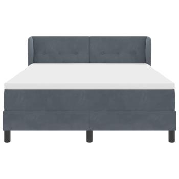 Boxspringbett mit Matratze Dunkelgrau 140x190 cm Samt