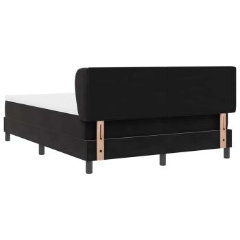 Boxspringbett mit Kopfteil Schwarz 140 x 190 cm Samt