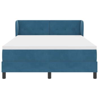 Boxspringbett mit Matratze Dunkelblau 140x190 cm Samt