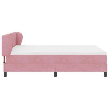 Boxspringbett mit Matratze Rosa 140x190 cm Samt