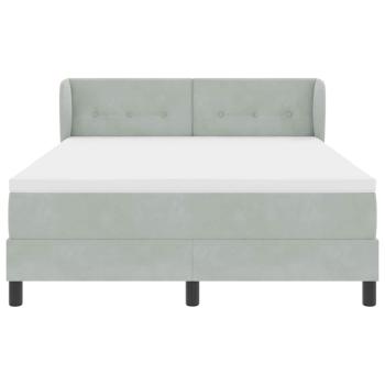 Boxspringbett mit Matratze Hellgrau 140x200 cm Samt