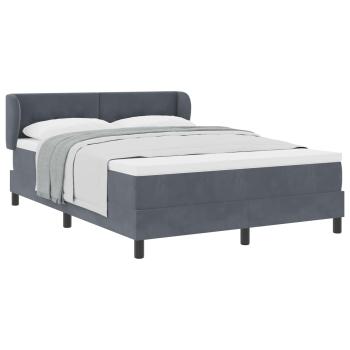 Boxspringbett mit Matratze Dunkelgrau 140x200 cm Samt
