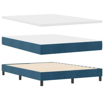 Boxspringbett mit Matratze Dunkelblau 140x200 cm Samt