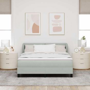 Boxspringbett mit Matratze Hellgrau 160x200 cm Samt