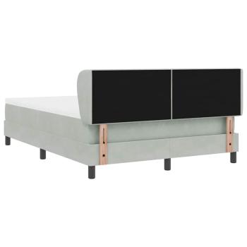 Boxspringbett mit Matratze Hellgrau 160x200 cm Samt