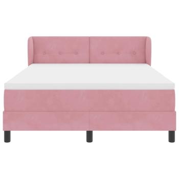 Boxspringbett mit Matratze Rosa 160x200 cm Samt