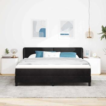 Boxspringbett mit Matratze Schwarz 180x200 cm Samt