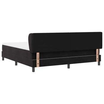 Boxspringbett mit Matratze Schwarz 180x200 cm Samt