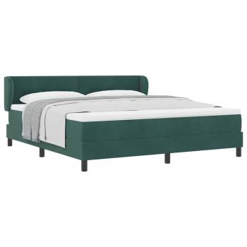 Boxspringbett mit Matratze Dunkelgrün 180x200 cm Samt
