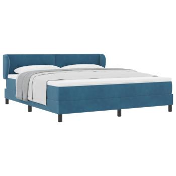 Boxspringbett mit Matratze Dunkelblau 180x200 cm Samt