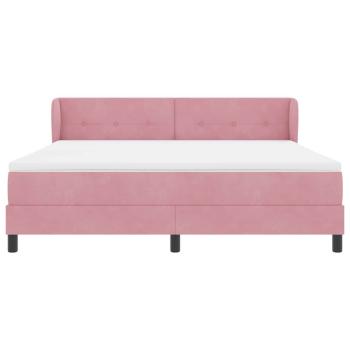 Boxspringbett mit Matratze Rosa 180x200 cm Samt