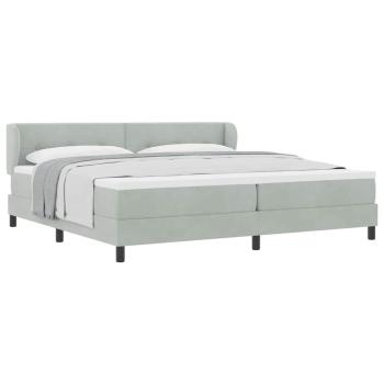 Boxspringbett mit Matratze Hellgrau 200x200 cm Samt