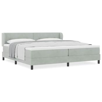 Boxspringbett mit Matratze Hellgrau 200x200 cm Samt