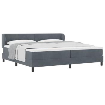 Boxspringbett mit Matratze Dunkelgrau 200x200 cm Samt