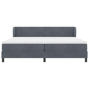 Boxspringbett mit Matratze Dunkelgrau 200x200 cm Samt