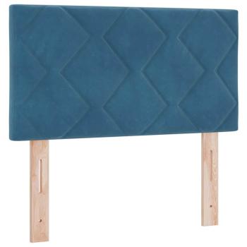 Boxspringbett mit Kopfteil Dunkelblau 80 x 200 cm Samt