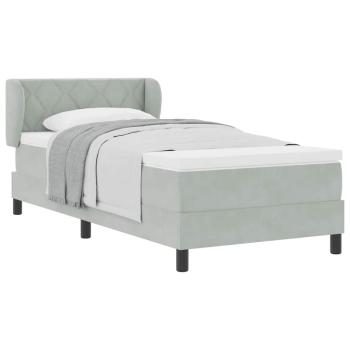 Boxspringbett mit Matratze Hellgrau 90x190 cm Samt