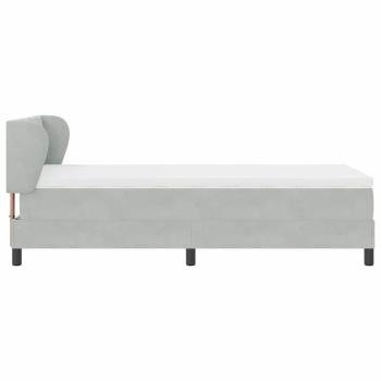 Boxspringbett mit Matratze Hellgrau 90x190 cm Samt