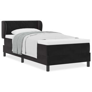 Boxspringbett mit Matratze Schwarz 90x190 cm Samt