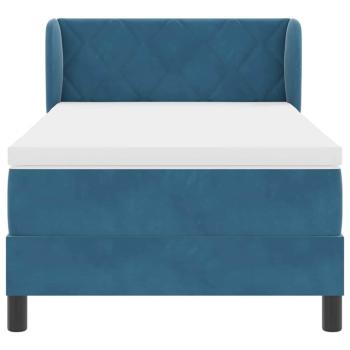 Boxspringbett mit Matratze Dunkelblau 90x190 cm Samt