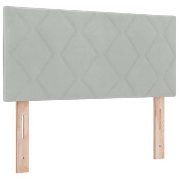 Boxspringbett mit Kopfteil Hellgrau 100 x 200 cm Samt
