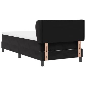 Boxspringbett mit Matratze Schwarz 100x200 cm Samt