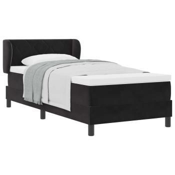 Boxspringbett mit Matratze Schwarz 100x200 cm Samt