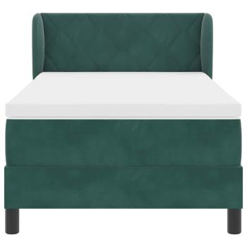 Boxspringbett mit Matratze Dunkelgrün 100x200 cm Samt