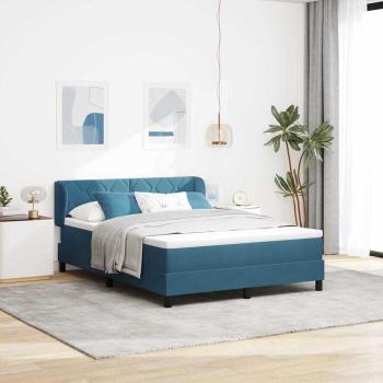 ARDEBO.de - Boxspringbett mit Matratze Dunkelblau 140x190 cm Samt