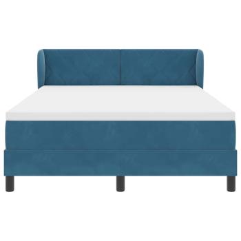 Boxspringbett mit Matratze Dunkelblau 140x190 cm Samt