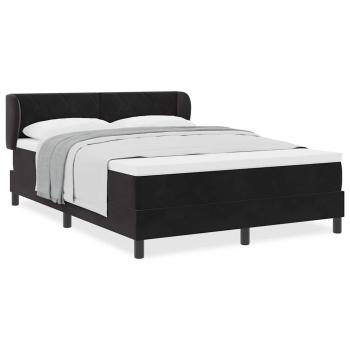 Boxspringbett mit Matratze Schwarz 140x200 cm Samt