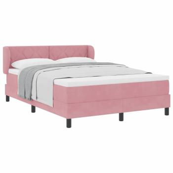 Boxspringbett mit Matratze Rosa 160x200 cm Samt